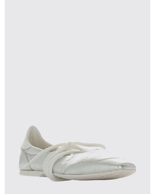 Patrizia Pepe White Dancing Skin Laminated Leather Ballerinas