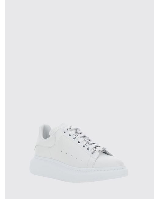 McQueen White Oversize Calf Leather Sneakers With Suede Insert And Chunky Sole for men