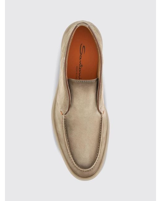 Santoni Natural Suede Calfskin Chelsea Boots With Elastic Inserts for men