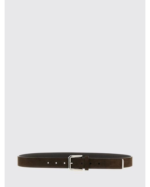 Brunello Cucinelli White Suede Leather Belt for men