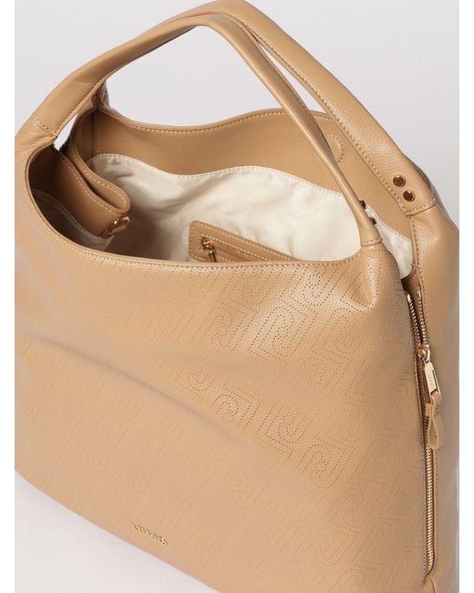 Liu Jo Natural Kaliska Faux Leather Bag With Perforated Monogram