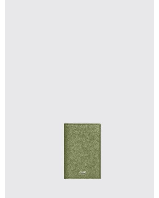 Céline Green Grained Leather Credit Card Holder for men