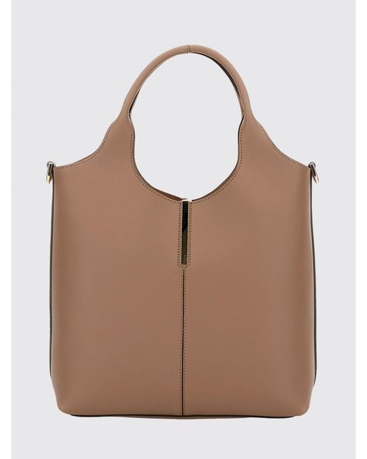 Tod's Brown Small Leather Shopping Tote Bag
