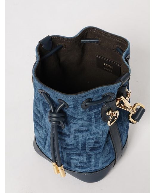 Fendi Blue Mini Mon Tresor Bag With Ff Monogram