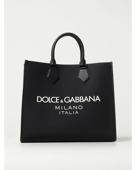 Borsa in nylon e pelle con logo di Dolce & Gabbana in Black