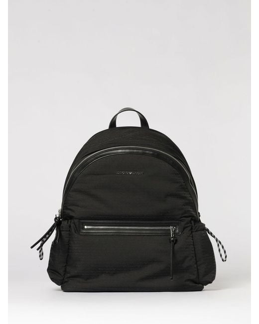 Emporio Armani Black Nylon Backpack for men