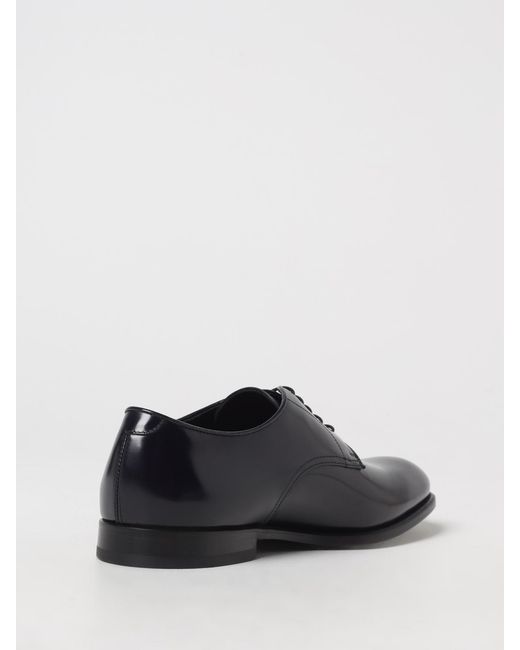 Doucal's Blue Brushed Leather Derby Shoes for men