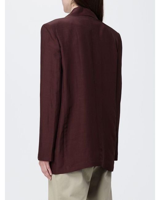 Hanita Purple Linen Blend Single-Breasted Blazer
