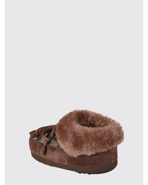 Moon Boot Brown Evx Chalet Suede And Chevron Knit Ankle Boots Guest