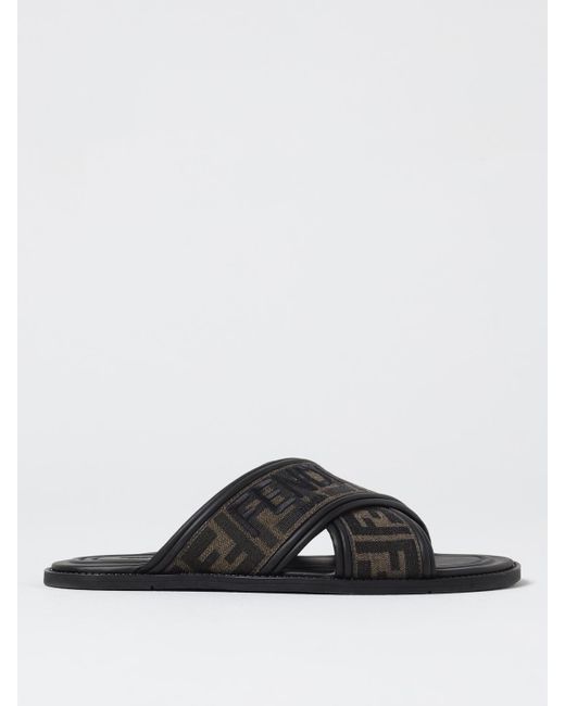 Sliders di Fendi in Black da Uomo