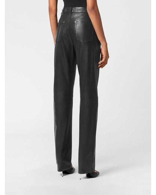 Philipp Plein Black High-Waisted Skinny Trousers