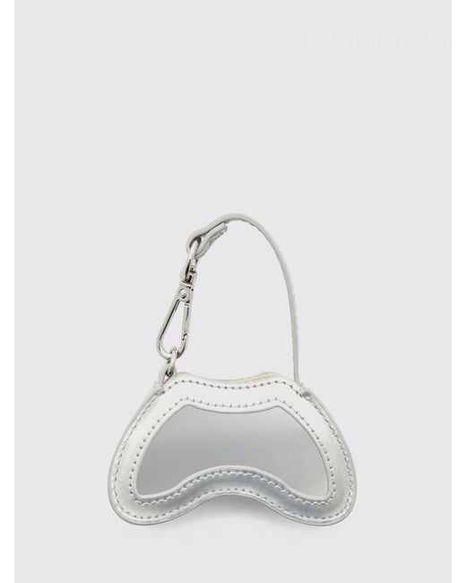 DIESEL White Play Patent Leather Charm With Mirror
