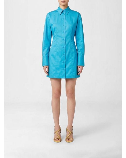 Fendi Blue Nylon Chemisier Dress