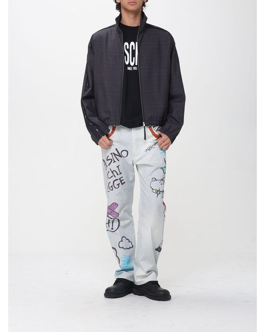 Moschino Couture Blue Virgin Wool And Polyester Jacket for men