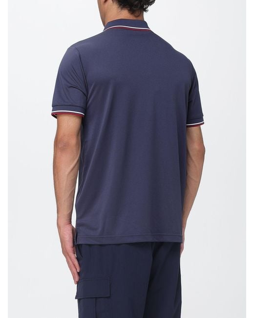 Save The Duck Blue Short-Sleeved Jersey Polo Shirt With Contrast Logo for men