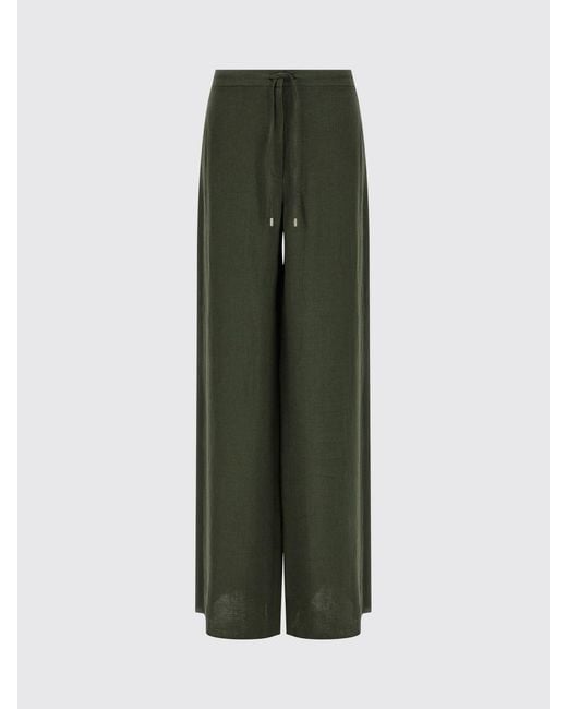 Max Mara Green Linen Palazzo Trousers