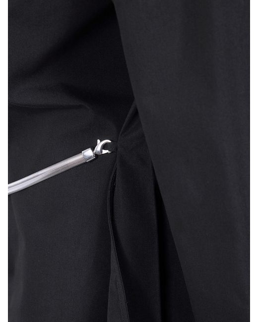 Sportmax Black Nespola Pleated Cotton Blend Shirt