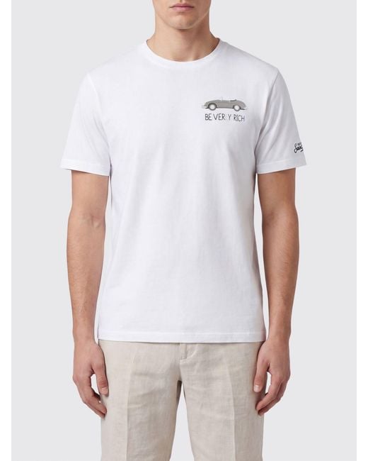 Mc2 Saint Barth White Cotton Crew Neck T-Shirt for men