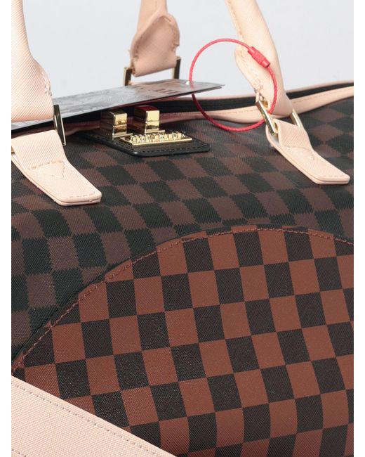 Sprayground Gray Checkered Travel Bag for men