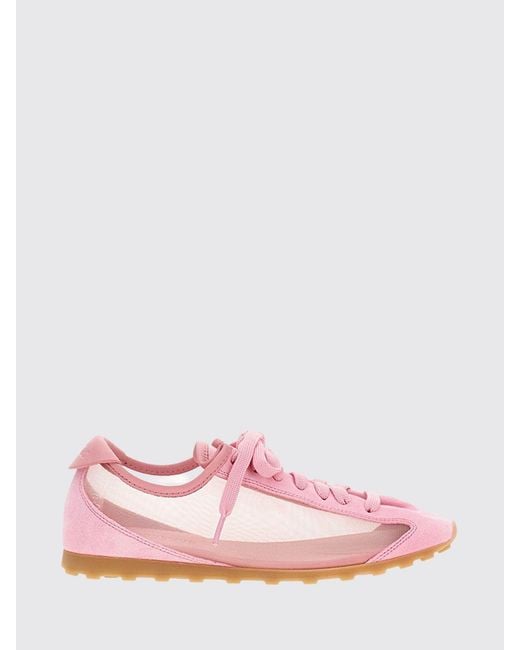 Jacquemus Pink Les Tennis Nylon Mesh And Suede Sneakers
