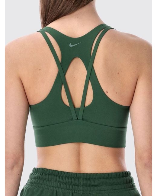 Nike Green Stretch Technical Fabric Cropped Fit Top