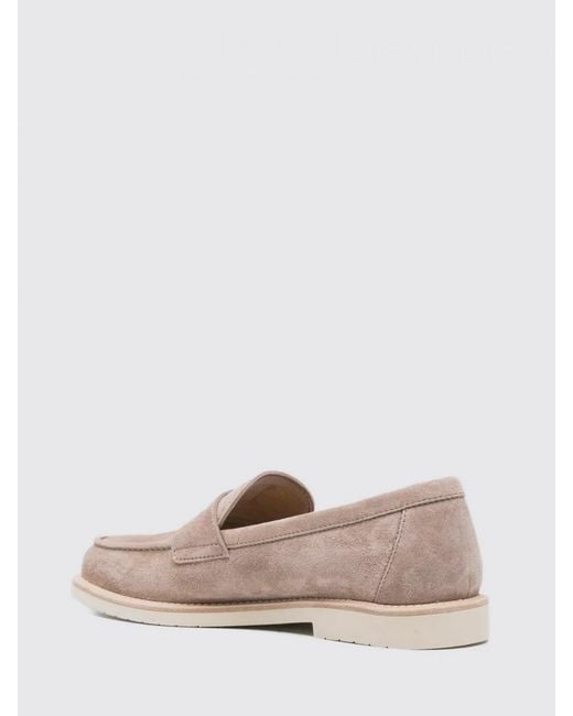 Brunello Cucinelli Pink Suede Loafers for men