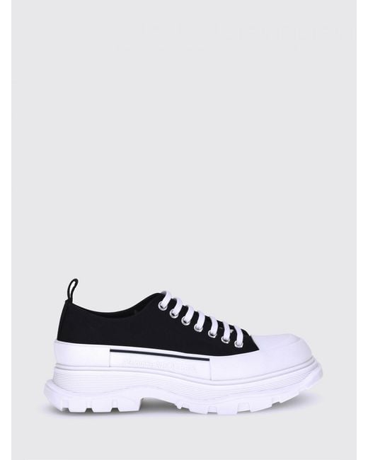 McQueen White Tread Slick Cotton Canvas Sneakers for men