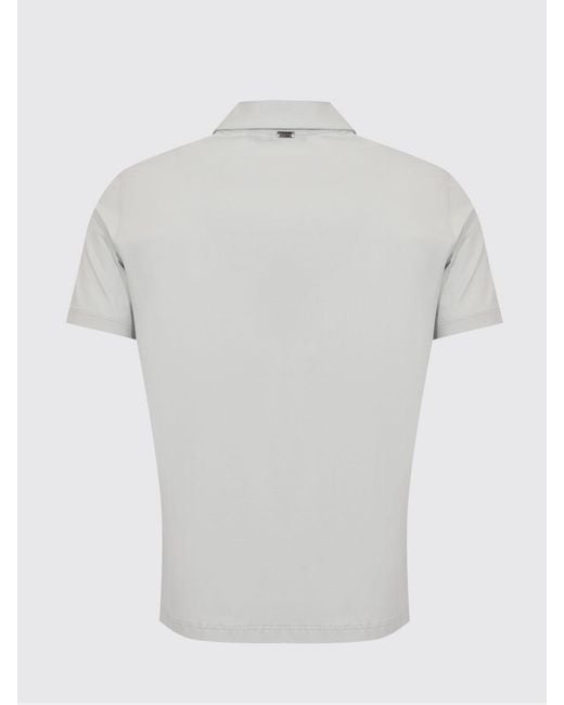 Herno White Short-Sleeved Cotton Polo Shirt With Classic Three-Button Collar for men