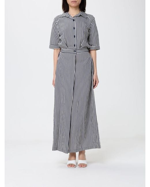 Hanita Gray Striped Shirtdress