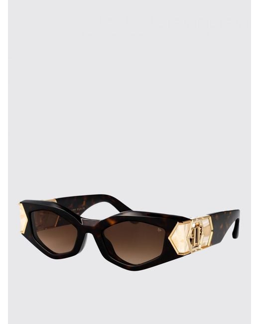 Philipp Plein Brown Spp136M Havanah Cateye Sunglasses