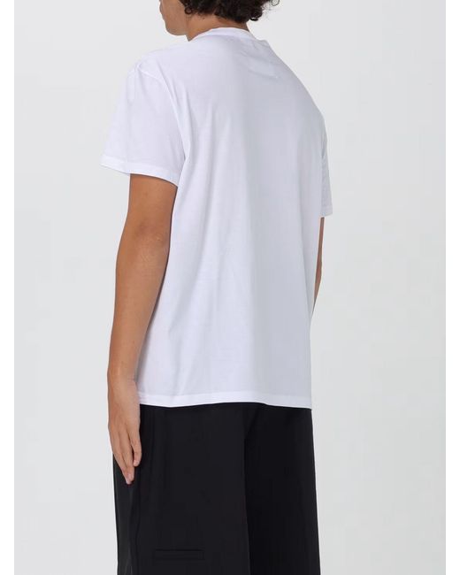 Maison Margiela White Cotton T-Shirt With Mini Logo for men
