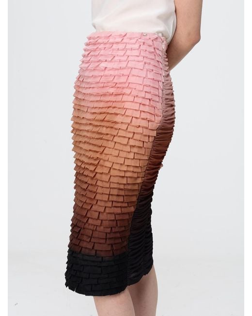 Elisabetta Franchi Multicolor Shaded Polyester Pencil Skirt