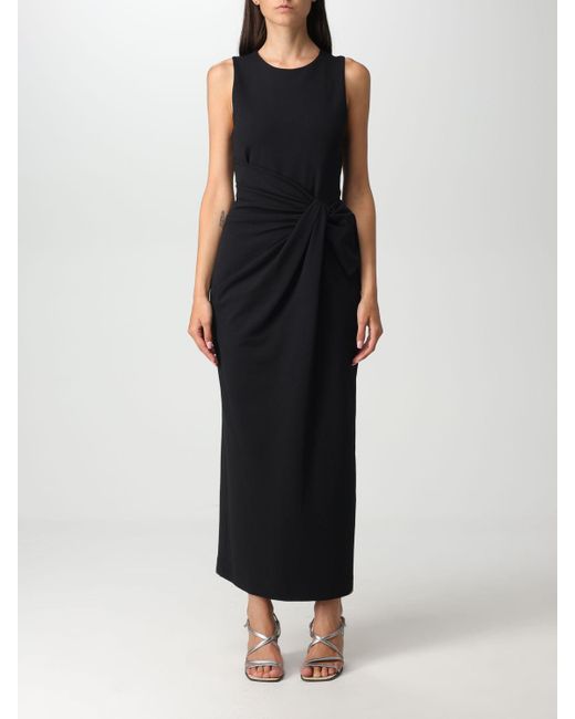 Emporio Armani Black Dress In Synthetic Fabric