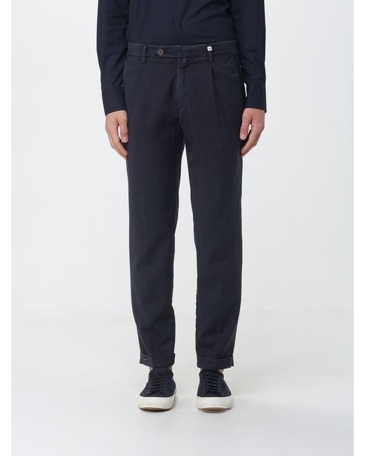 Myths Blue Slim Fit Wool Fresco Trousers for men