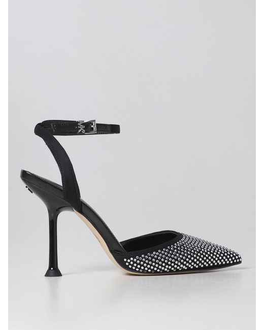Michael Kors Black Michael Imani Pumps In Fabric And Leather