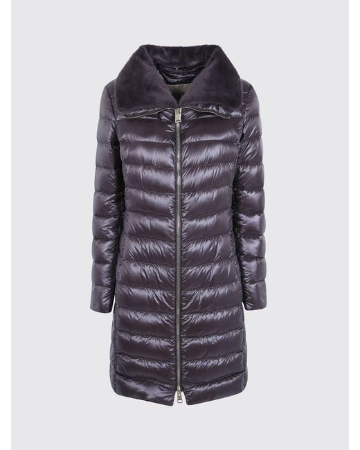 Herno Blue Knee-Length Down Jacket