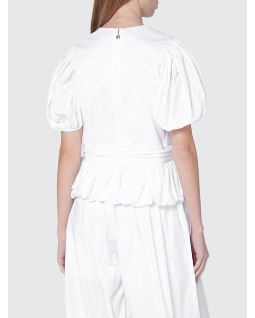 ROTATE BIRGER CHRISTENSEN White Alix Organic Cotton Top