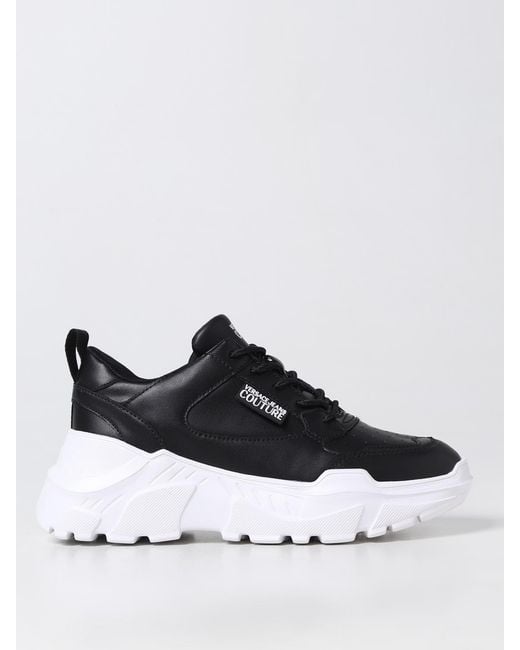 Versace Jeans Couture White Sneakers In Leather