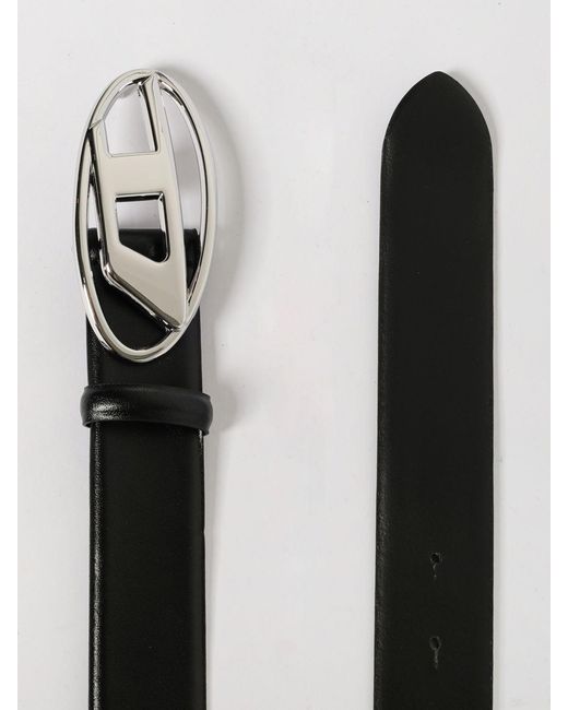 DIESEL Gray B-1Dr Leather Belt for men