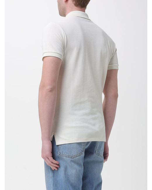 Polo Ralph Lauren White Pony Logo Cotton Polo Shirt for men
