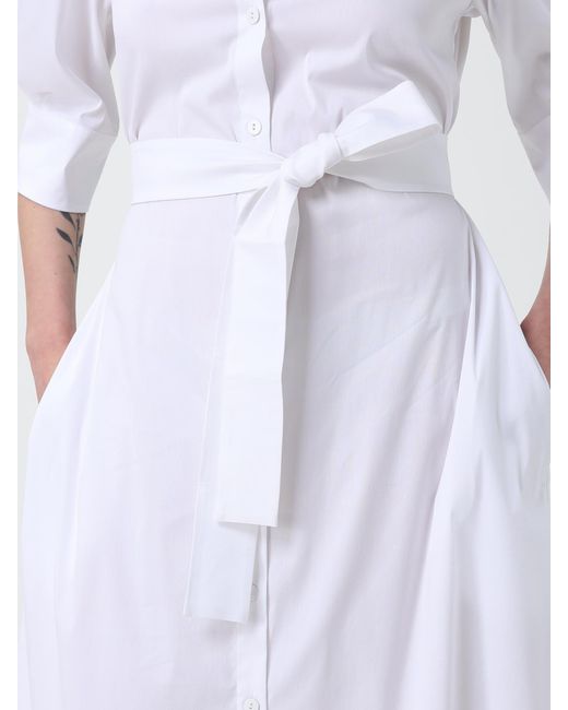 Max Mara White Cotton Blend Chemisier Dress
