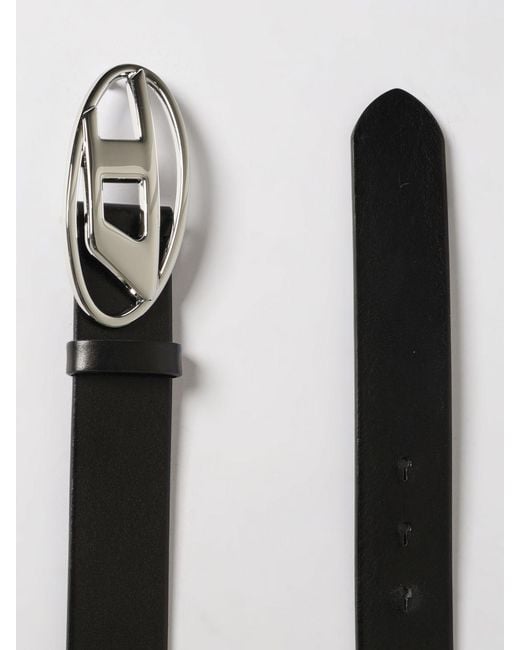 DIESEL White B-1Dr Leather Belt