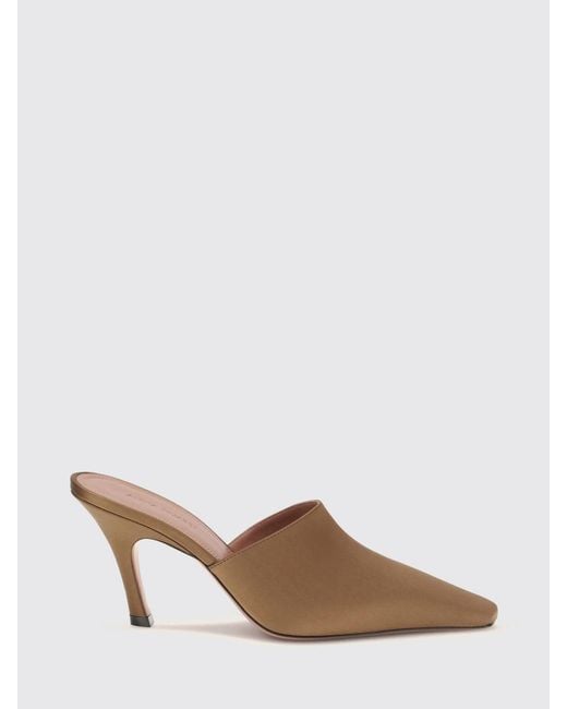 AMINA MUADDI Brown Jamie Silk Satin Mules