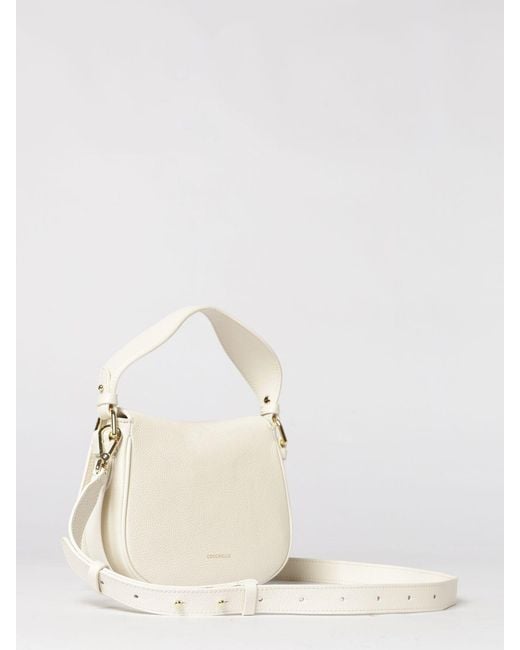 Coccinelle Natural Mavery Small Hammered Leather Bag
