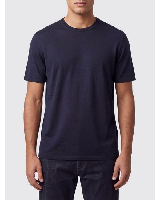 Roberto Collina Blue Basic Cotton T-Shirt for men