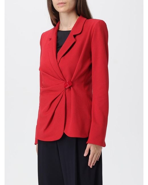 Emporio Armani Red Veste À Simple Boutonnage Et Design Drapé