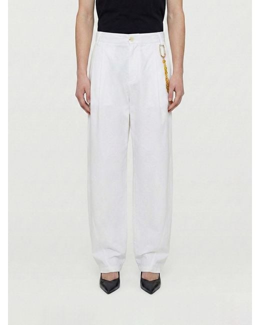 DARKPARK White Phebe Wide Leg Cotton Trousers