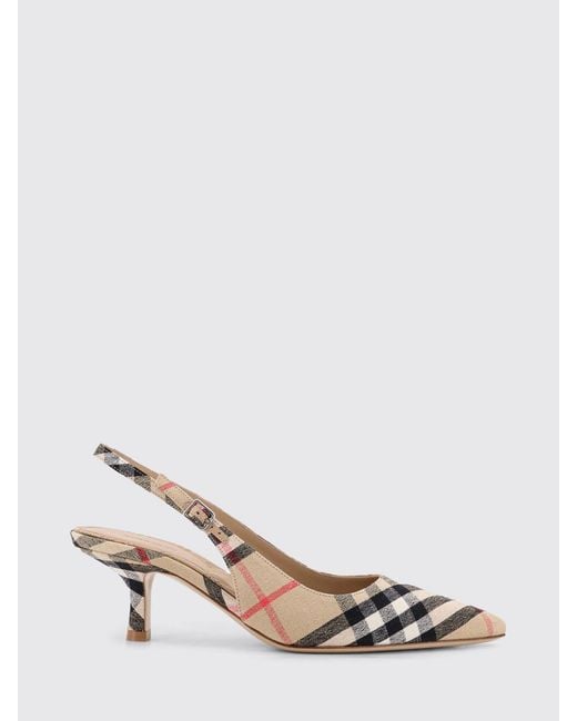 Burberry Multicolor Dame Vintage Check Print Canvas Slingbacks