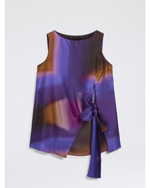 Momoní Purple Momon&Igrave Viscose Top With Abstract Pattern