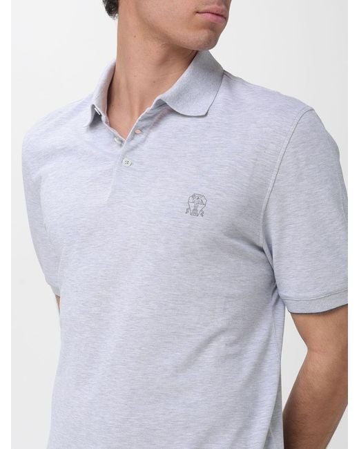 Brunello Cucinelli Multicolor Cotton Polo Shirt With Logo for men